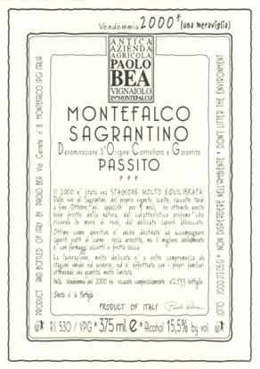 MONTEFALCO SAGRANTINO DOCG, passito - Azienda agricola Paolo Bea - Montefalco- Umbria - Italy